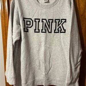 PINK Victoria's Secret Heather Gray Crew Neck Sweater